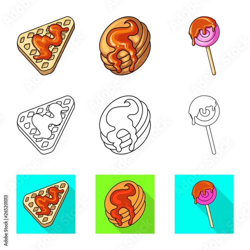 Vector illustration of confectionery and culinary logo. Set of confectionery and product stock vector illustration.