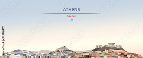 Athens city skyline on colorful gradient beautiful daytime background vector illustration