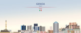 Genoa city skyline on colorful gradient beautiful daytime background vector illustration