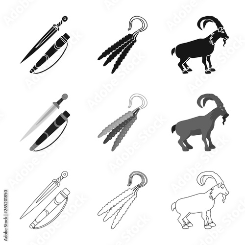 Vector illustration of culture and sightseeing icon. Set of culture and originality stock symbol for web.