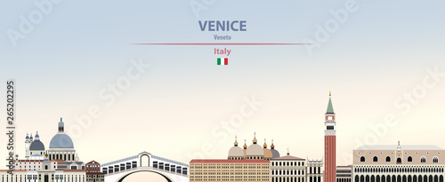 Venice city skyline on colorful gradient beautiful daytime background vector illustration