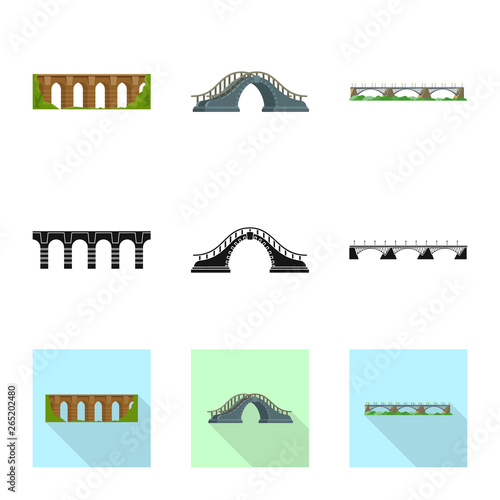 Vector design of connection and design logo. Set of connection and side stock vector illustration.