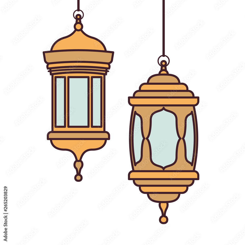 ramadan kareem lantern hanging icon