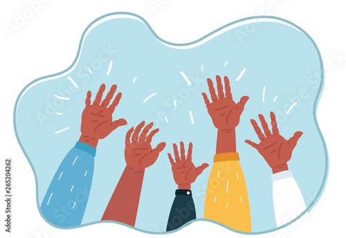 Concept of raised up hands.