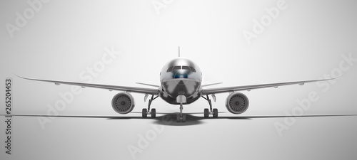 White aviation isolated 3d render plane on gray background with shadow photo