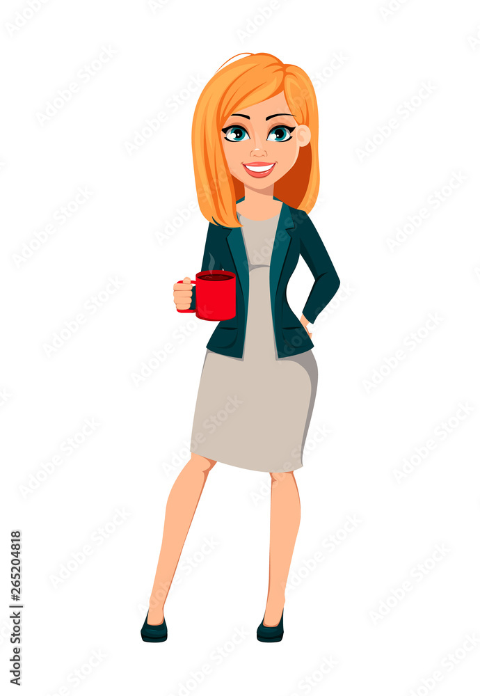Cartoon character businesswoman with blonde hair Cartoon character businesswoman with blonde hair