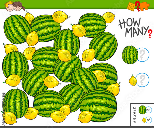 how many fruits educational counting game