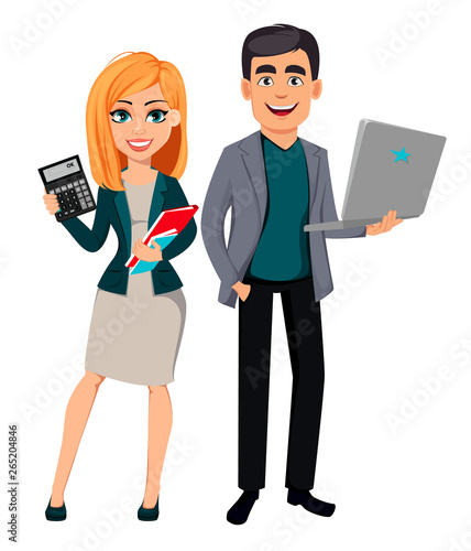 Modern business man and business woman
