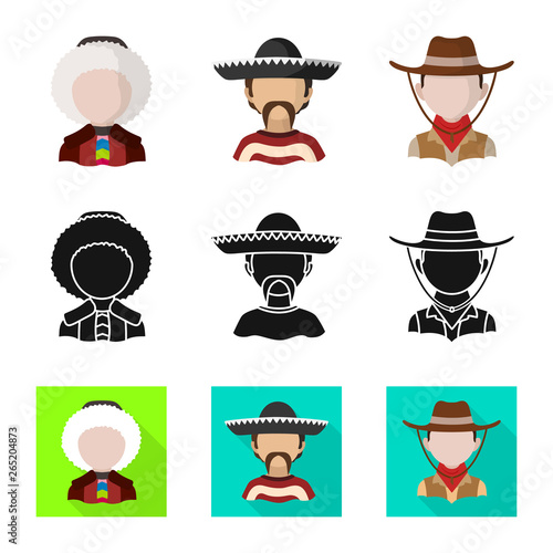 Vector illustration of imitator and resident logo. Collection of imitator and culture vector icon for stock.