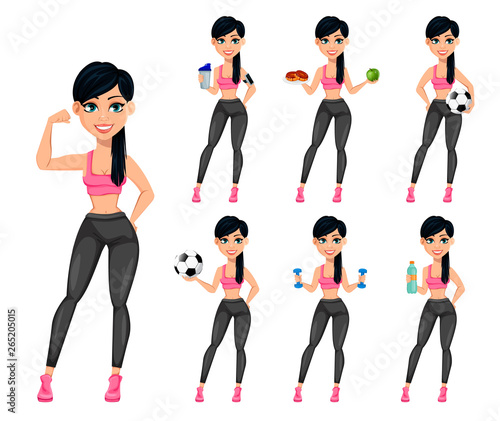 Pretty sporty lady, attractive fitness woman