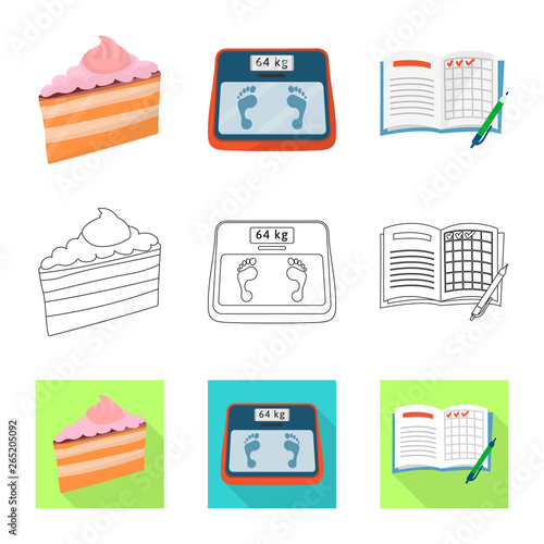 Vector design of diet and treatment  logo. Collection of diet and medicine stock vector illustration.