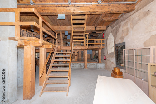 Interior of old water mill