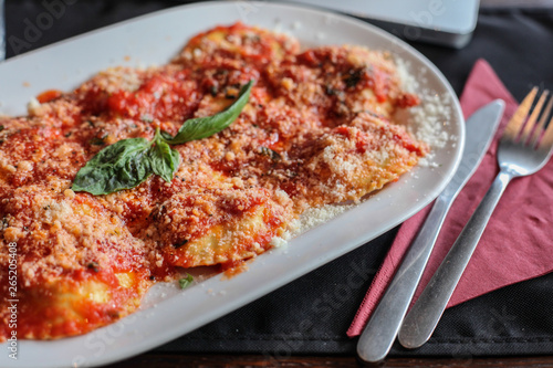 italian ravioli with tomato
