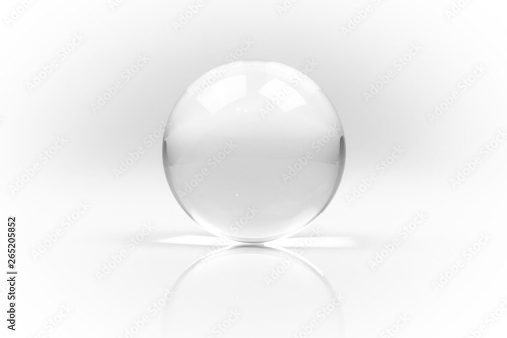 Crystal Ball Marbles glass transparent on white background Crystal Ball Marbles glass transparent on white background
