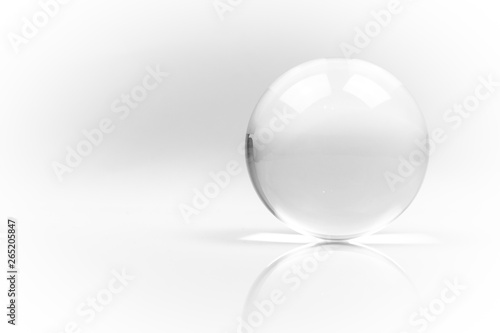Crystal Ball Marbles glass transparent on white background