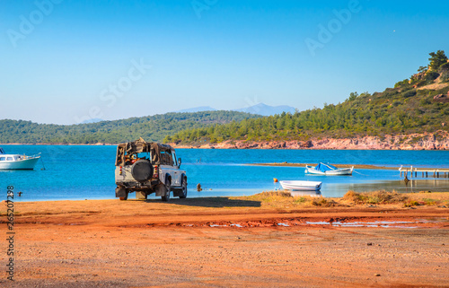 Fototapeta Naklejka Na Ścianę i Meble -  Beautiful sea landscape near city Ayvalik, Turkey
