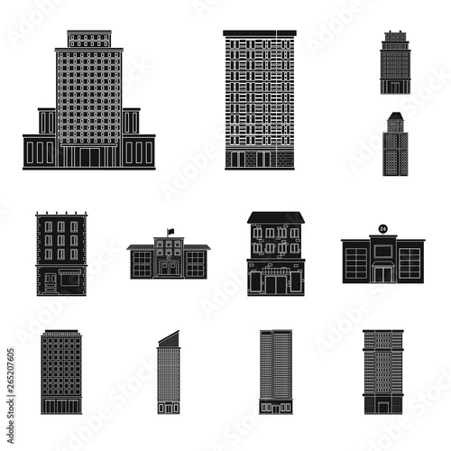 Vector illustration of modern and estate   symbol. Collection of modern and building vector icon for stock.