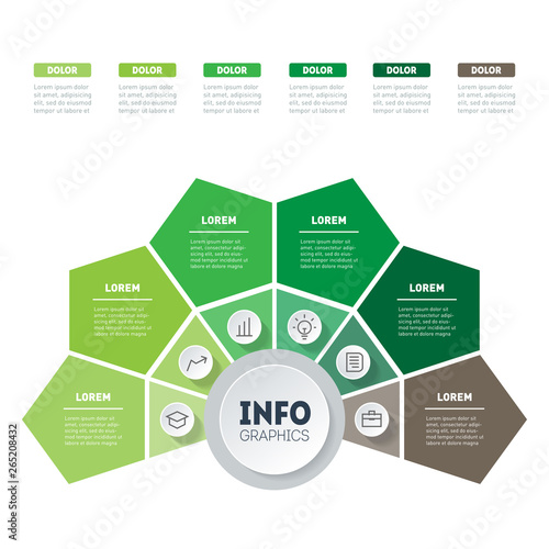 Agricultural brochure layout design template with 6 parts. Farming and agriculture life infographics concept.
