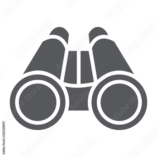 Binoculars glyph icon, optical and zoom, surveillance sign, vector graphics, a solid pattern on a white background.