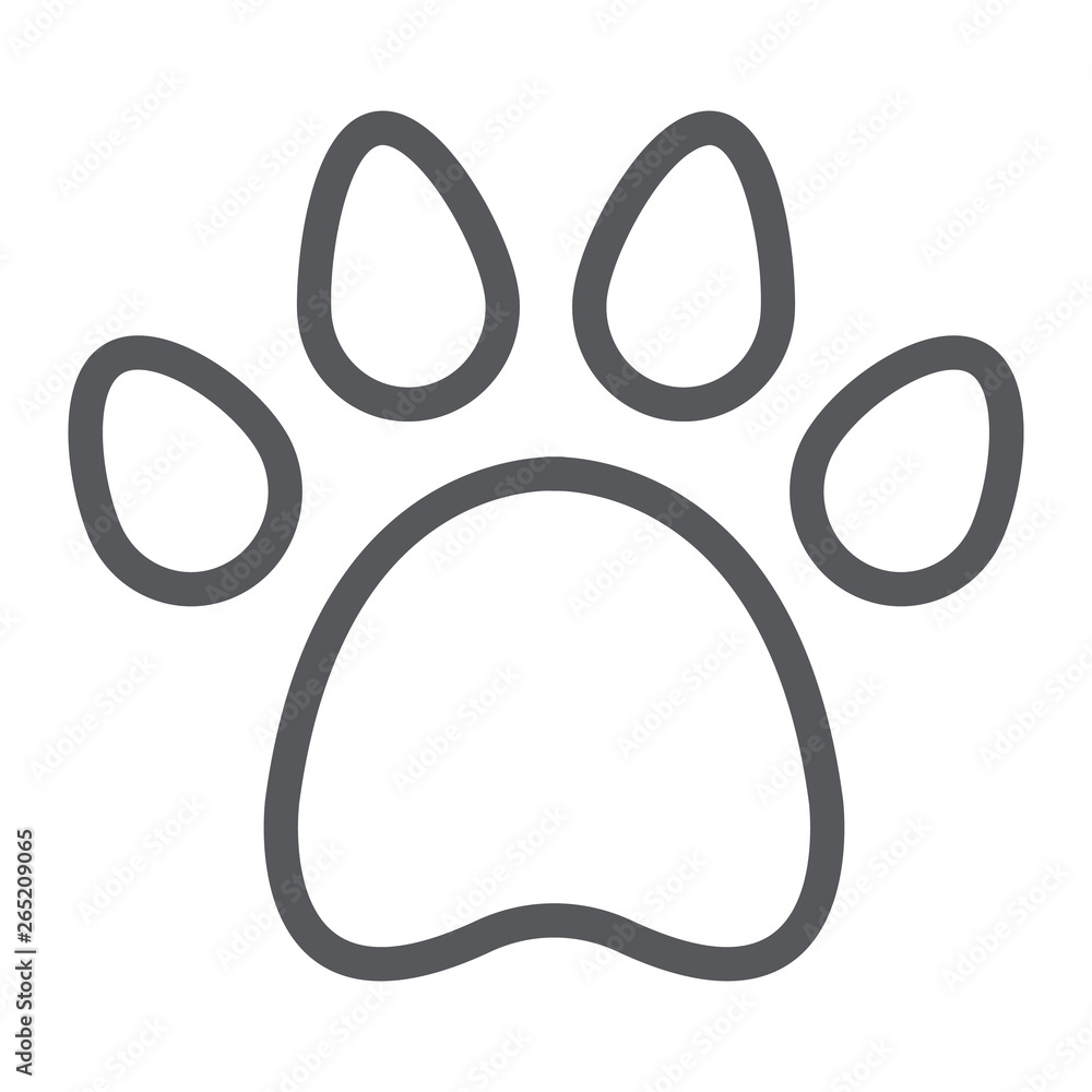 Animal footprint line icon, pet and trace, paw sign, vector graphics, a linear pattern on a white background. Animal footprint line icon, pet and trace, paw sign, vector graphics, a linear pattern on a white background.