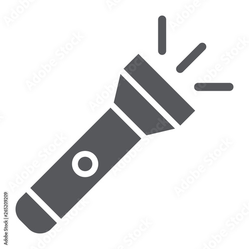 Flashlight glyph icon, light and lamp, torch sign, vector graphics, a solid pattern on a white background.