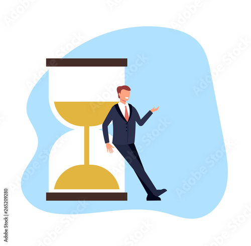 Time management banner concept. Vector flat cartoon graphic design illustration