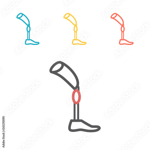 Prosthesis leg icon. Simple illustration of prosthesis leg vector icon for web.