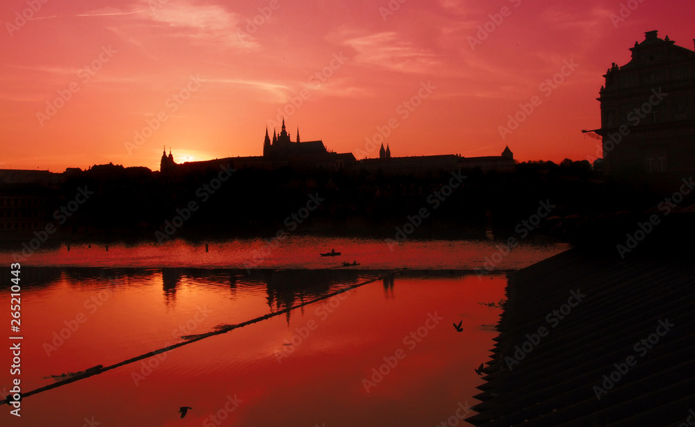 Fototapeta premium Sunset over Prague