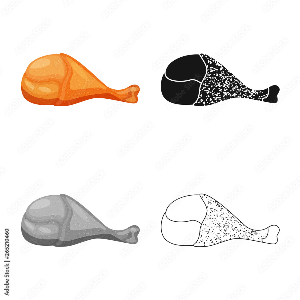 Vector design of leg and chicken sign. Set of leg and skin vector icon for stock. Vector design of leg and chicken sign. Set of leg and skin vector icon for stock.