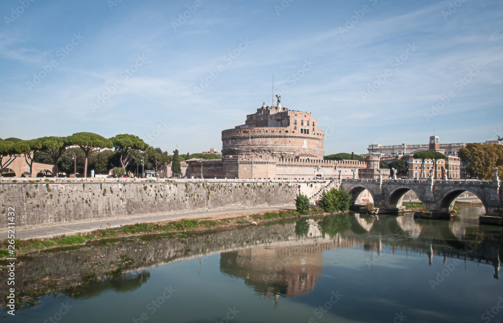 Sant Angelo Castle and Bridge . Rome , Italia