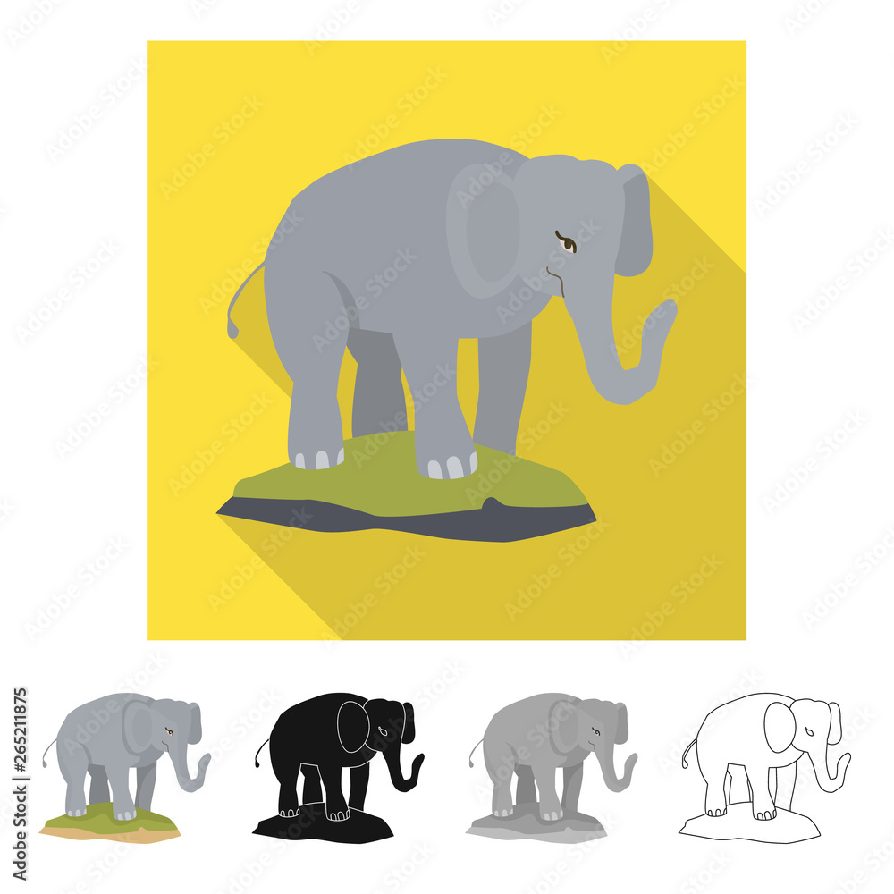 Vector design of elephant and cute symbol. Set of elephant and Africa stock symbol for web. Vector design of elephant and cute symbol. Set of elephant and Africa stock symbol for web.
