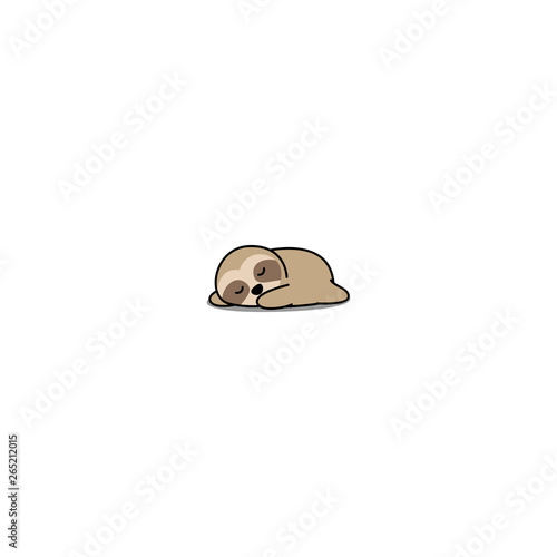 Lazy sloth sleeping cartoon icon, vector illustration