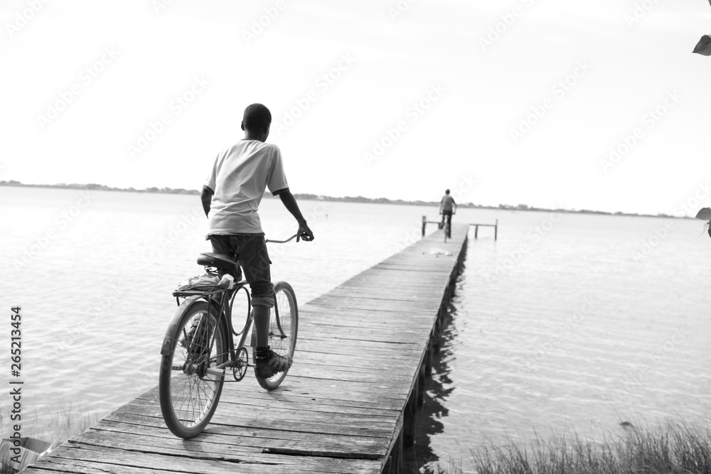 Fototapeta premium man on a bike