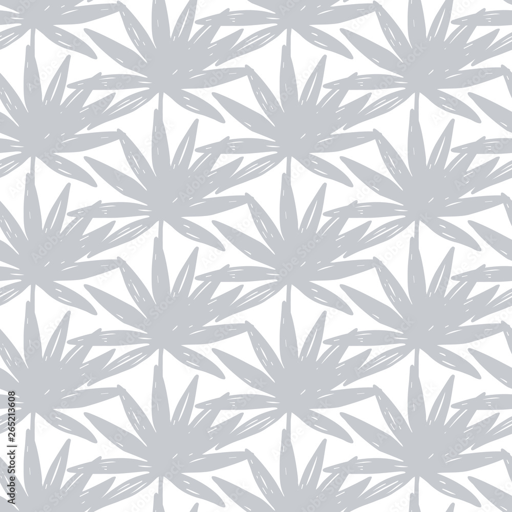 Tropical Leaves seamless pattern, modern hand drawn nature foliage Tropical Leaves seamless pattern, modern hand drawn nature foliage