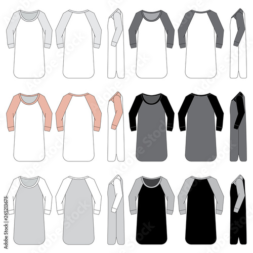 Vector templates set of Women's Sleepwear