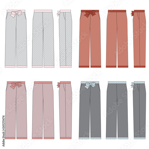 Vector templates set of Women's Sleepwear