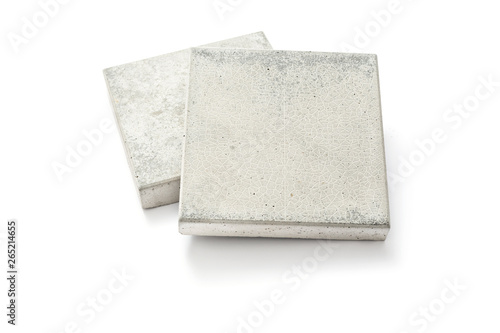 Concrete paving slab in square shape on white background