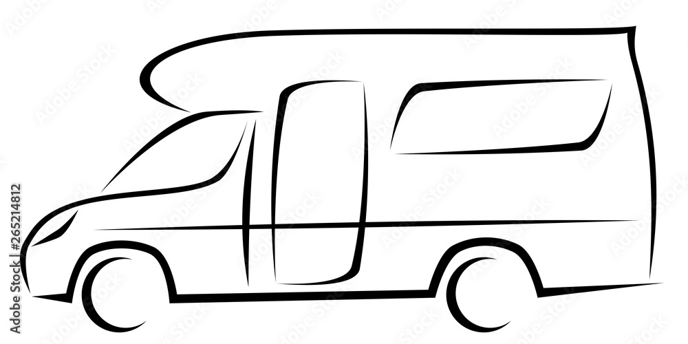 Dynamic vector illustration of a caravan for travellers which can be used for many adventures