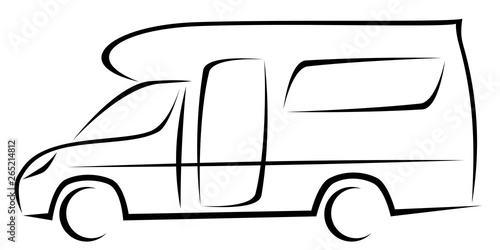 Obraz na płótnie Dynamic vector illustration of a caravan for travellers which can be used for many adventures w salonie
