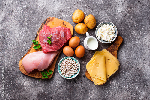 фотографія Products rich in amino acids.