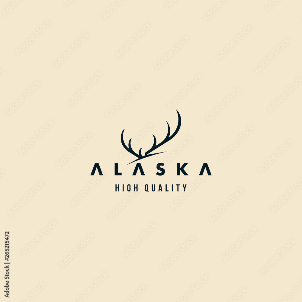 Alaska north animal Elk and moose horn modern custom logo design inspiration Alaska north animal Elk and moose horn modern custom logo design inspiration