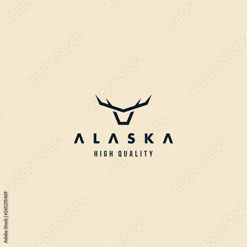 Alaska Animal Elk and deer moose horn modern logo design inspiration custom logo design