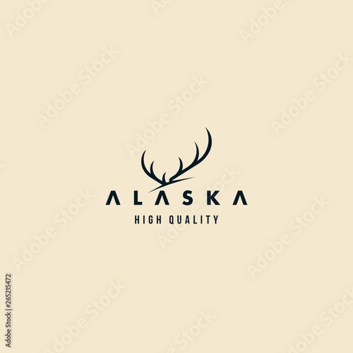 Alaska north animal Elk and moose horn modern custom logo design inspiration 