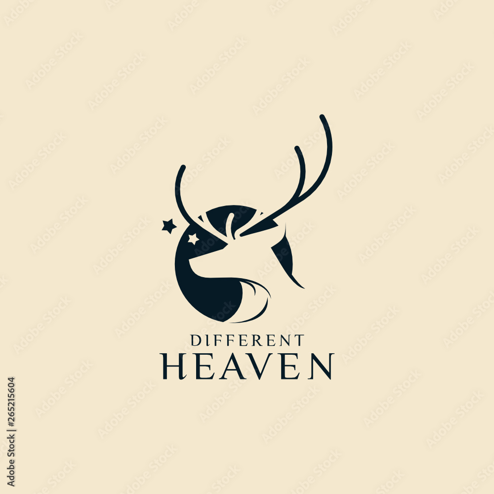 abstract deer with moon and stars animal custom logo design vector modern graphic design illustration abstract deer with moon and stars animal custom logo design vector modern graphic design illustration