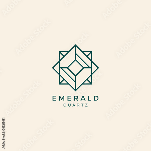 Emerald stone Geometric Gem custom Logo Design Inspiration custom logo design vector