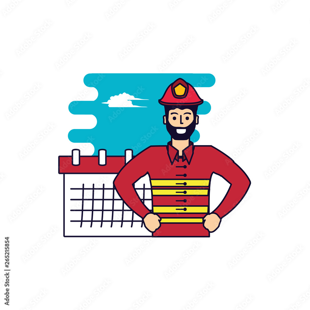firefighter professional with calendar reminder firefighter professional with calendar reminder