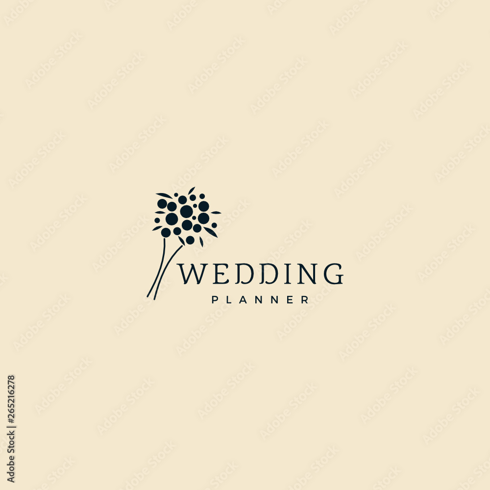Wedding Planner bunch of flowers Logo Design Inspiration custom ...