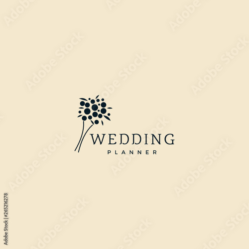 Wedding Planner bunch of flowers Logo Design Inspiration custom logo design