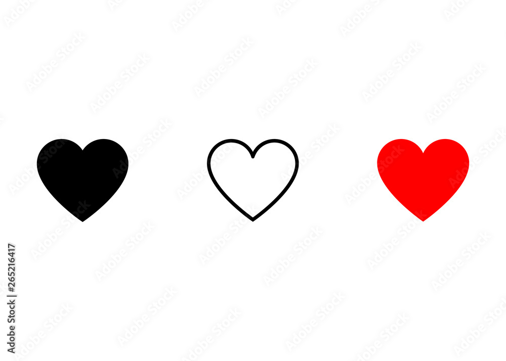 Hearts icons set