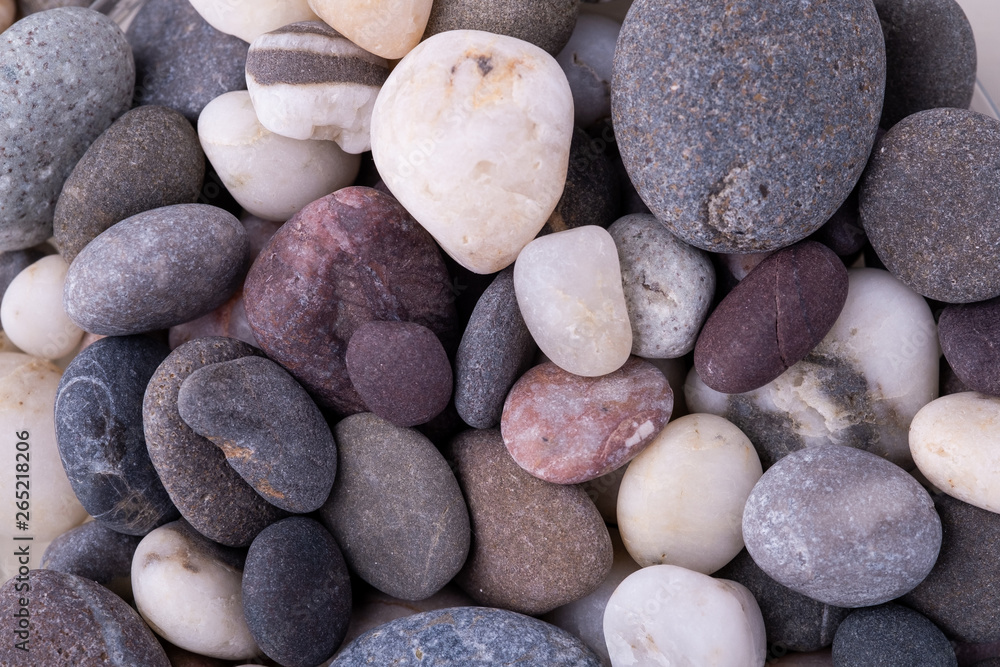 Varied pebbles top view texture Varied pebbles top view texture